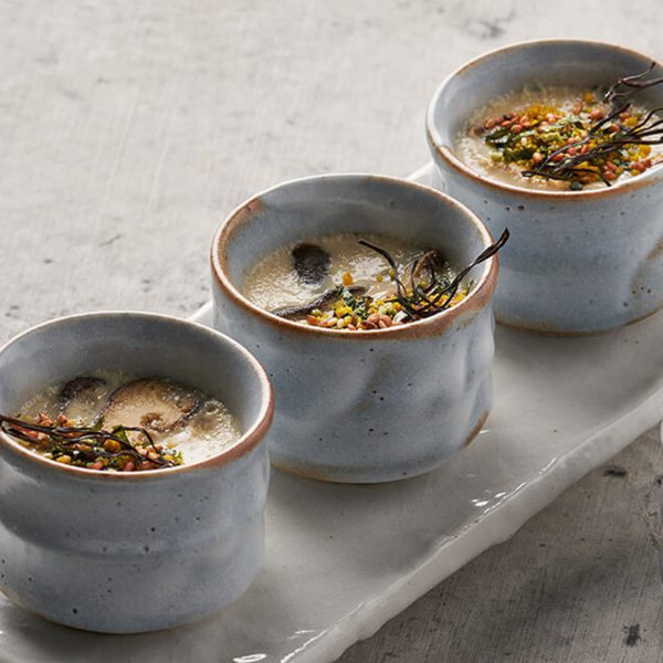 Chawanmushi with Salmon and Shiitake Chawanmushi with Salmon and Shiitake