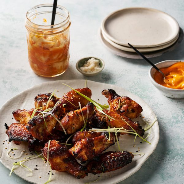 Korean Chicken Wings with Kimchi and Gochujang Mayo Korean Chicken Wings with Kimchi and Gochujang Mayo